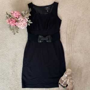 Black Style & Co Stretch Sheath Dress W/Belt